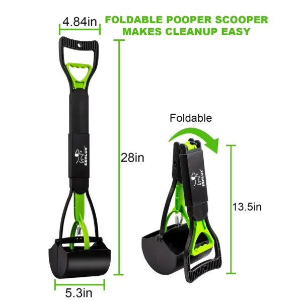 Dog Pooper Scooper Pet Long Handle Jaw Poop Scoop Picker Excrement Collector Clean Tools Outdoor Foldable Animal Feces Cleaner - Image 3