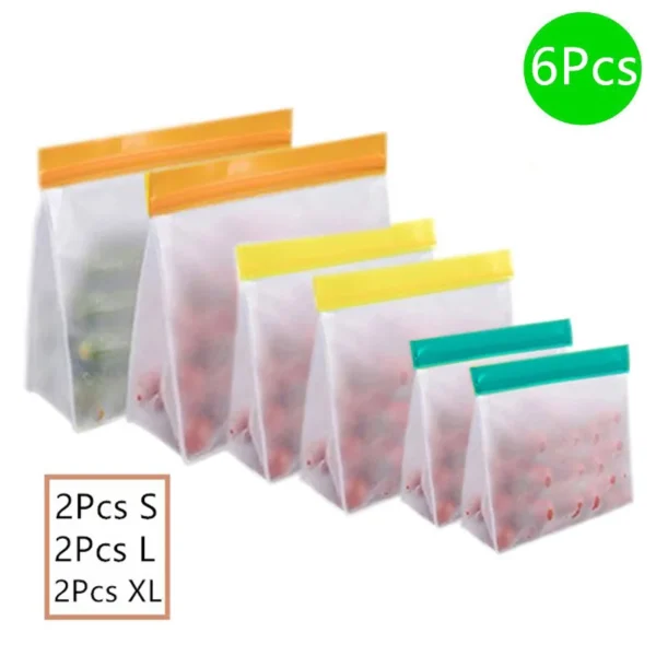 Reusable Silicone Food Bag Freezer Stand Up Food Storage Bag PEVA Bag zip lock bag - Image 12