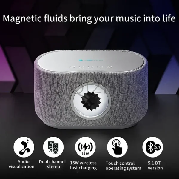 Acoustic Magnetic Fluid Bluetooth Speaker with Wireless Charging Function HIFI Visualization Floating Ferrofluid Symbiotic Box - Image 2