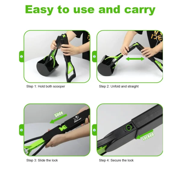 Dog Pooper Scooper Pet Long Handle Jaw Poop Scoop Picker Excrement Collector Clean Tools Outdoor Foldable Animal Feces Cleaner - Image 4