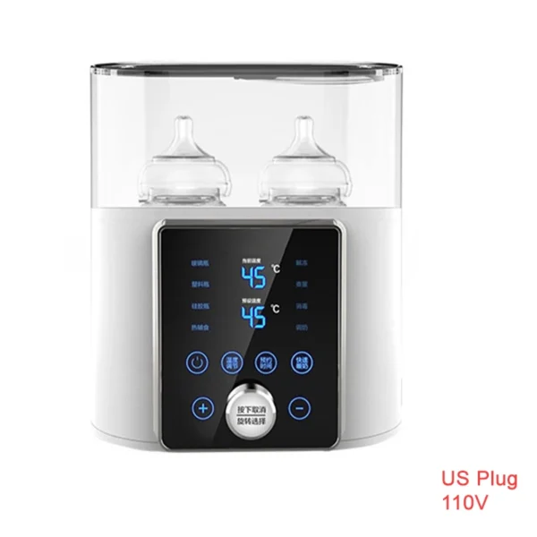 Multi function Baby Bottle Warmer Heater Sterilizer 8-in-1 Fast Milk Warmer with Timer Breast Milk or Formula Fits 2 Bottles - Image 6