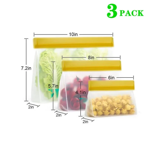 Reusable Silicone Food Bag Freezer Stand Up Food Storage Bag PEVA Bag zip lock bag - Image 8