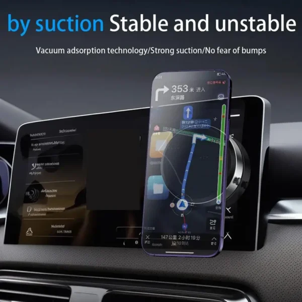 Intelligent Car Mount Mobile Phone Holder Magnetic Black Technology Universal Adsorption Bracket Vacuum Adsorption Stable - Image 4