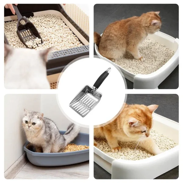 Cat Sand Cleaning For Dog Cat Clean Feces Supplies Cat Litter Shovel Pet Cleanning Tool Pet Products Metal Long Handle Scoop - Image 4