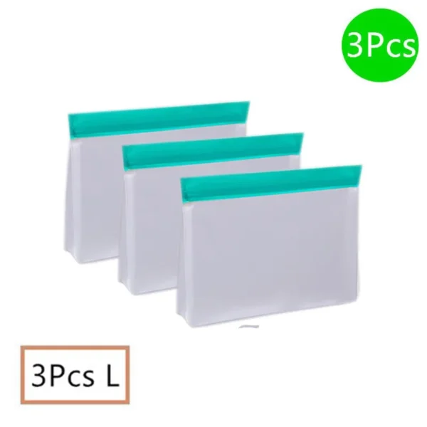 Reusable Silicone Food Bag Freezer Stand Up Food Storage Bag PEVA Bag zip lock bag - Image 16