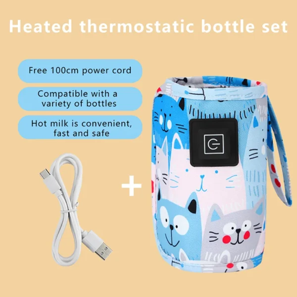 USB Milk Water Warmer, Travel Stroller Insulated Bag, Nursing Bottle Heater, Portable Bottle Feeding Warmer ,Christmas, Hallowee - Image 3