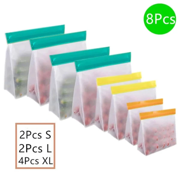 Reusable Silicone Food Bag Freezer Stand Up Food Storage Bag PEVA Bag zip lock bag - Image 11